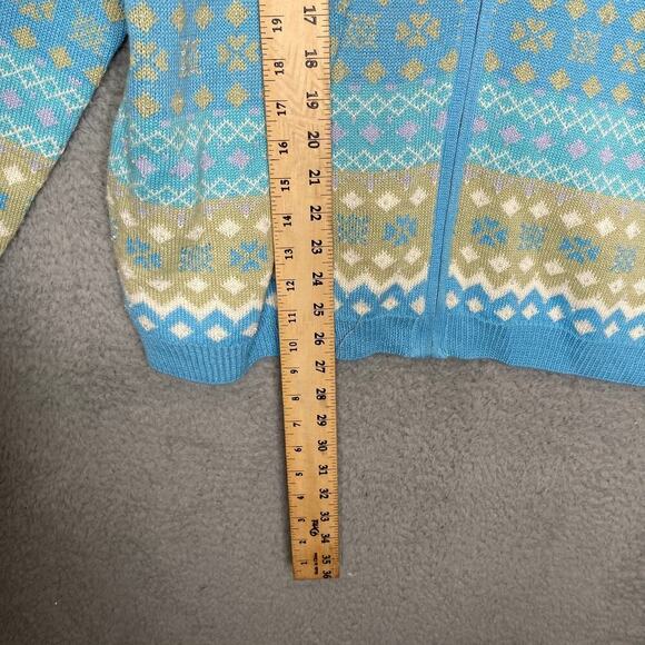 Alfred Dunner womens 2X wool blend beaded geometric full zip cardigan sweater - Picture 8 of 9